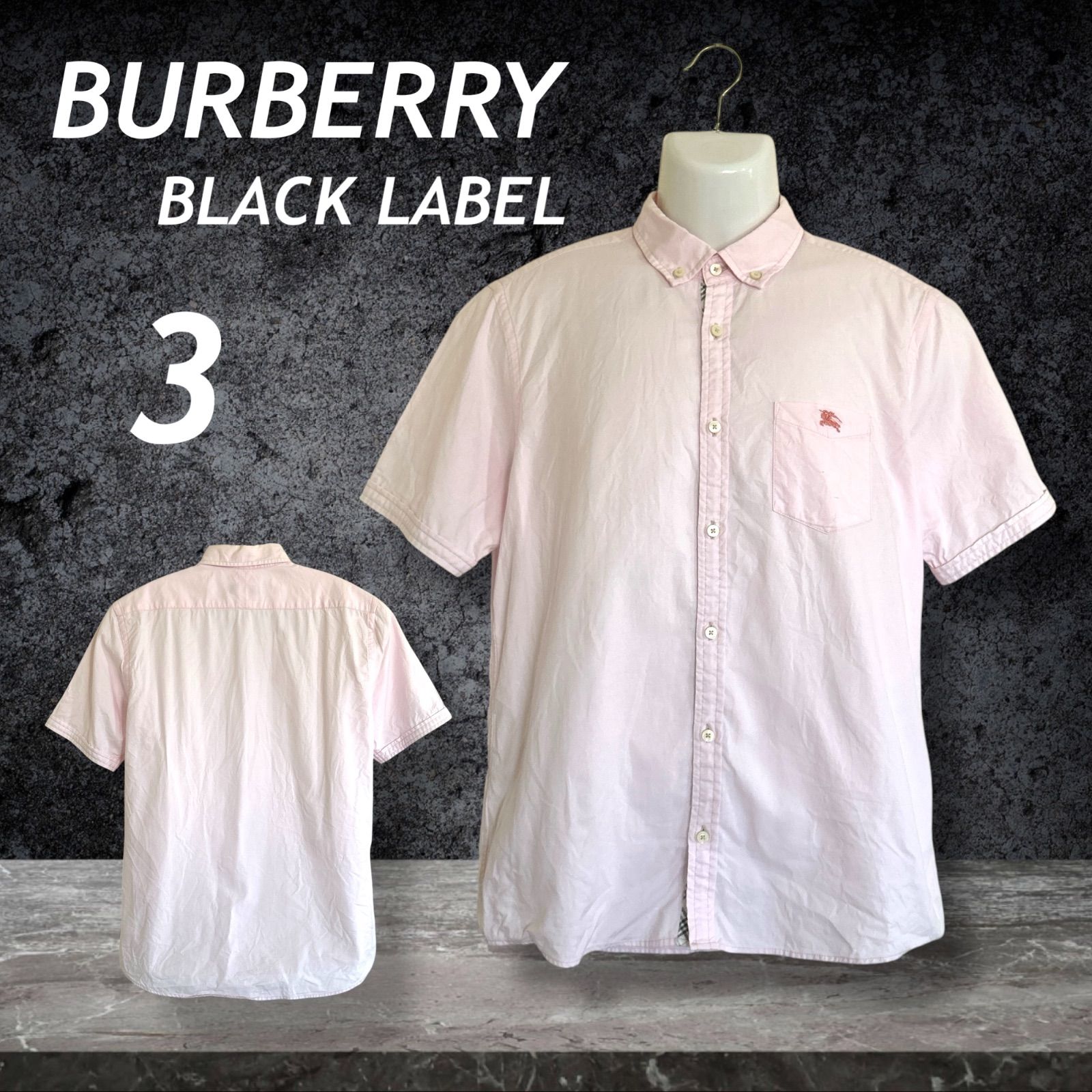即決 日本製 BURBERRY BLACK LABEL メンズM 廃版 ポロシャツ BURBERRY