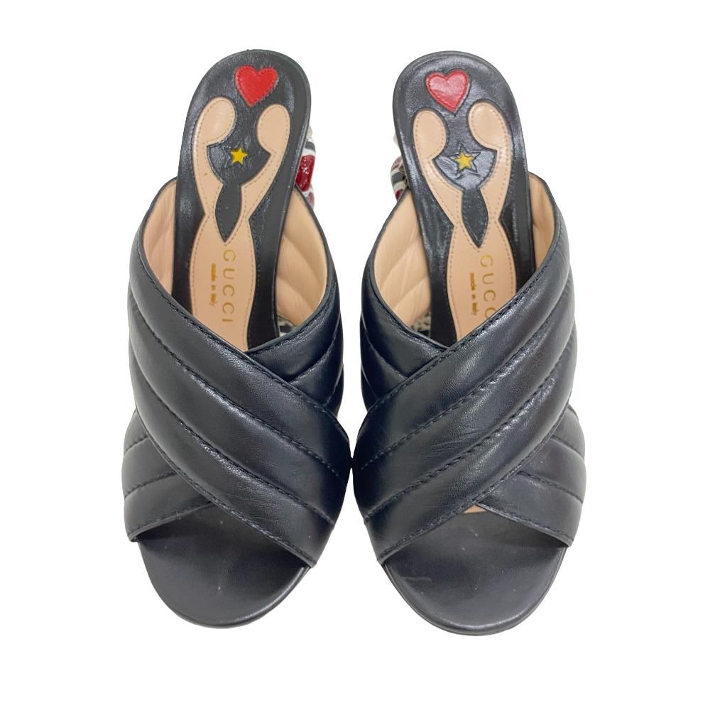 GUCCI/グッチ 423257 クロスオーバー ハイヒール スタッズ レザー