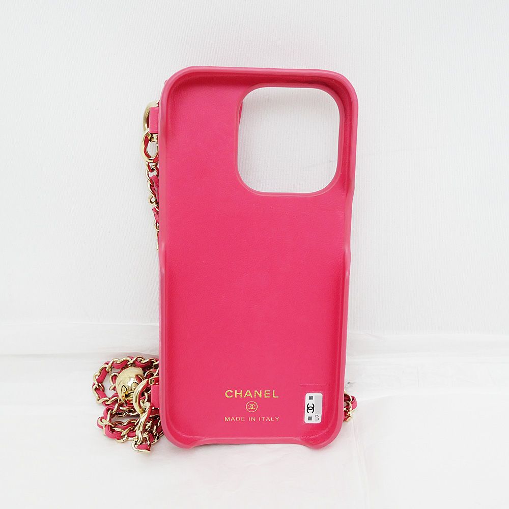 名東】【CHANEL】シャネル Iphoneケース15 スマホ ピンク