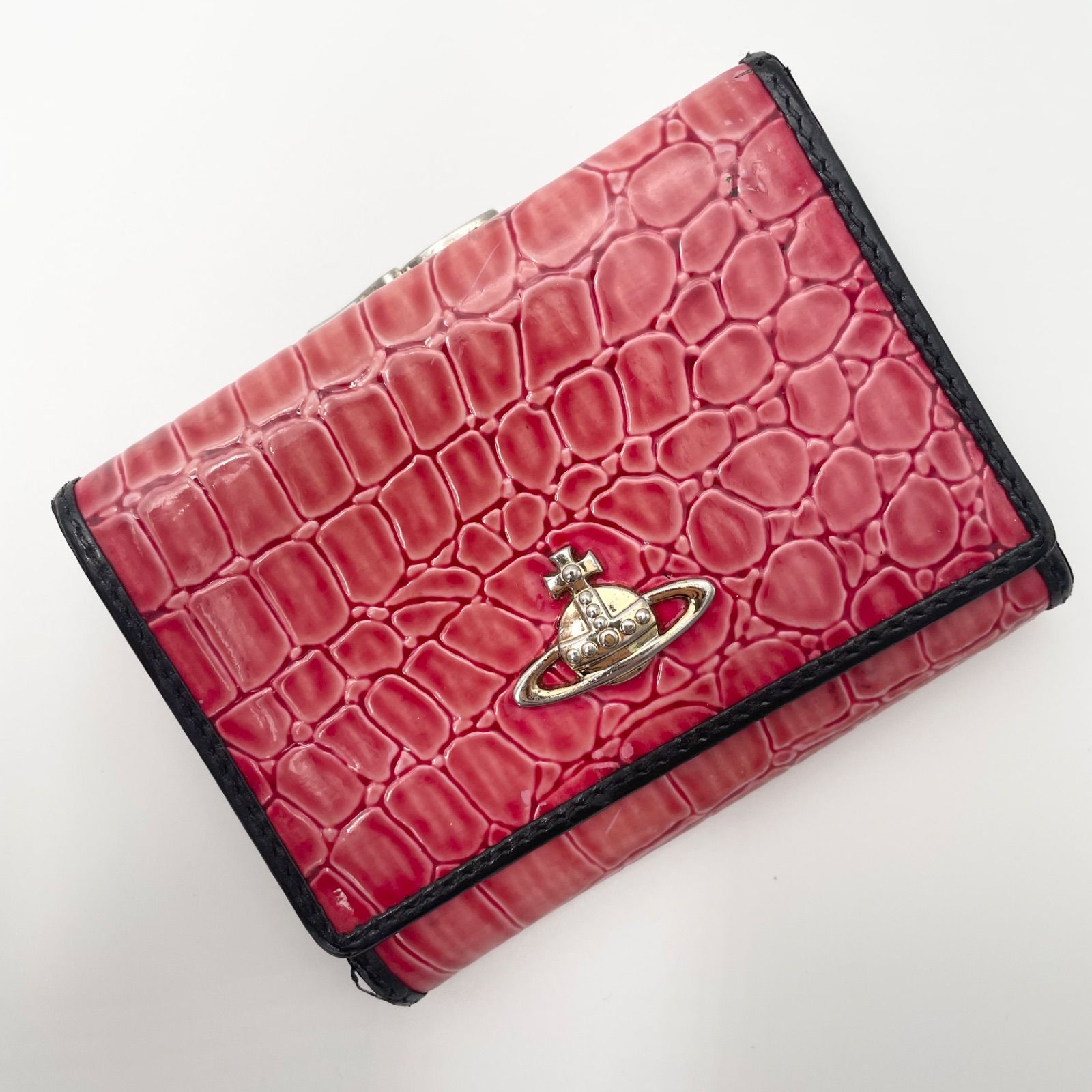 ヴィヴィアンウエストウッド 三つ折り財布 がま口 クロコ 赤 - メルカリ 