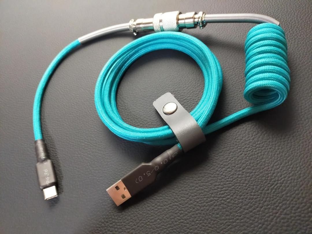 54 カスタム USBケーブル ターコイズブルー 1.5M GX12