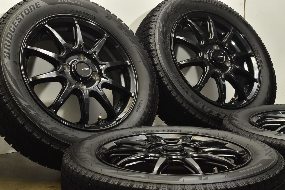 バリ溝 Gスピード 14in 4.5J 45 PCD100 ブリヂストン ブリザック VRX2 155 65R14 ピクシス N-BOX N-ONE デイズ サクラ ワゴンR タント