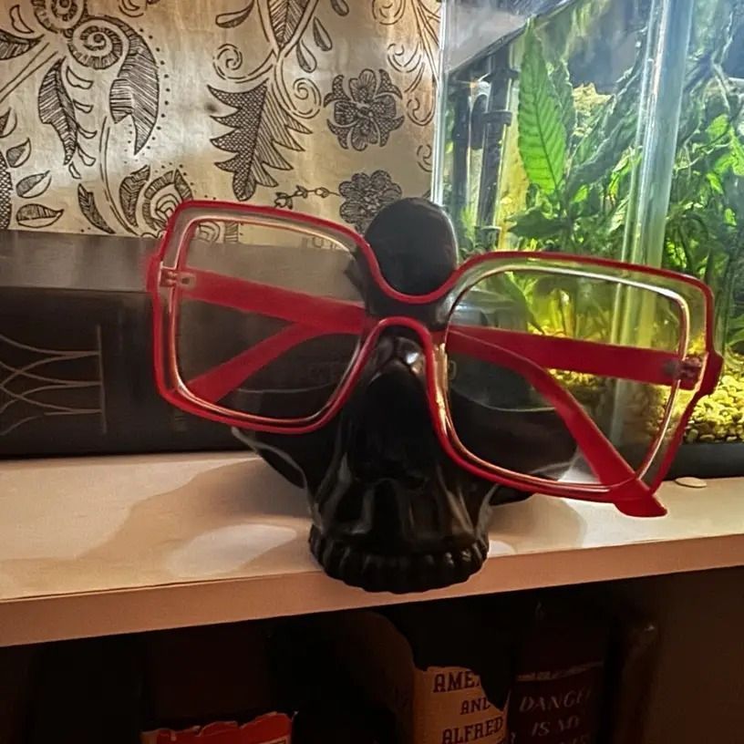 メガネ置き メガネスタンド 眼鏡ホルダー スカル ドクロ ガイコツ 眼鏡