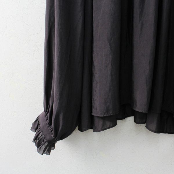 2022AW Plage プラージュ bright chiffon ブラウス/チャコール  