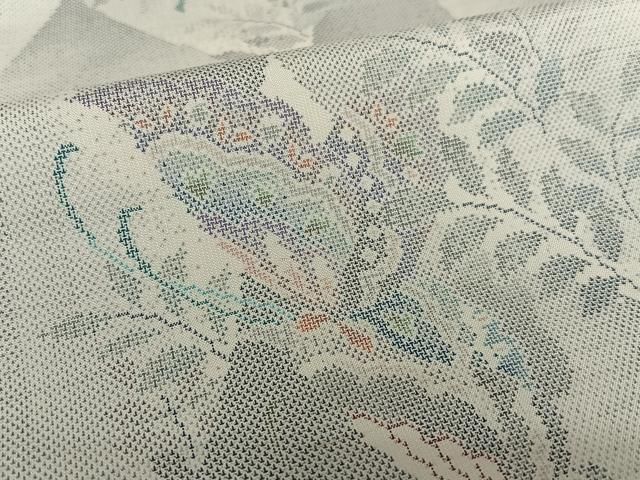 平和屋着物○本場大島紬 カタス9マルキ 雲重ね吉祥文 黒地 正絹 逸品