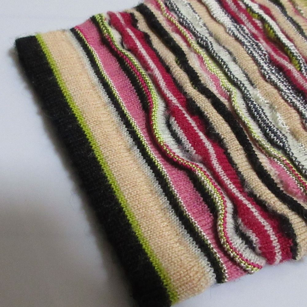 良品 MISSONI ミッソーニ ボーダー柄 長袖 ハイネック ニット