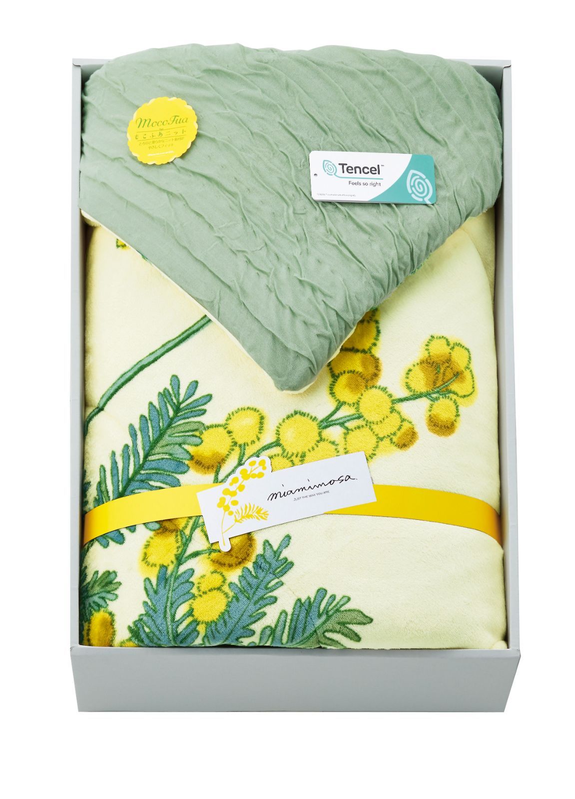 ミアミモザ もこふあニット-プリントマイクロ リバーシブル肌布団