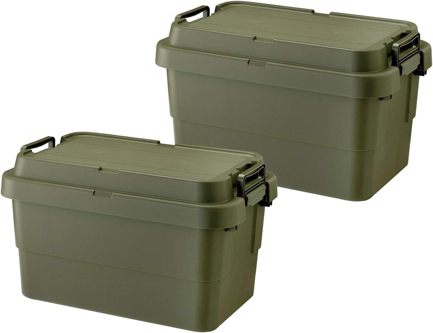 迅速発送 リス RISU 収納ボックス トランクカーゴ 50L グリーン 日本製 TC-50S 2個セット コンテナ ボックス スタッキング 屋外収納 キャンプ 防水 GHON106