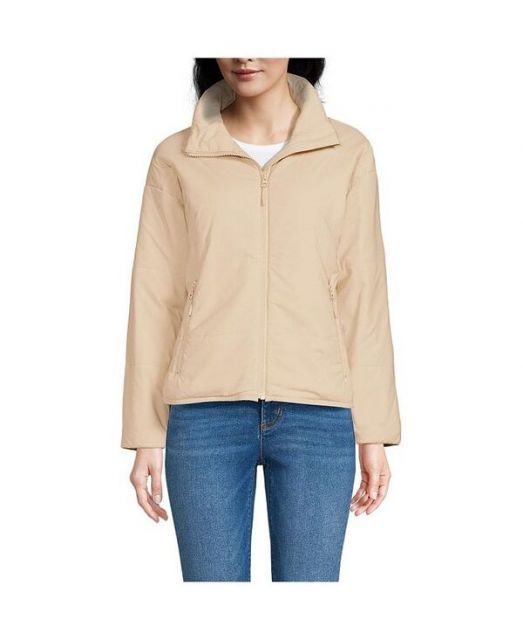 【送料無料】 ランズエンド レディース ジャケット・ブルゾン アウター Women's Petite WanderFree Insulated Jacket Champagne