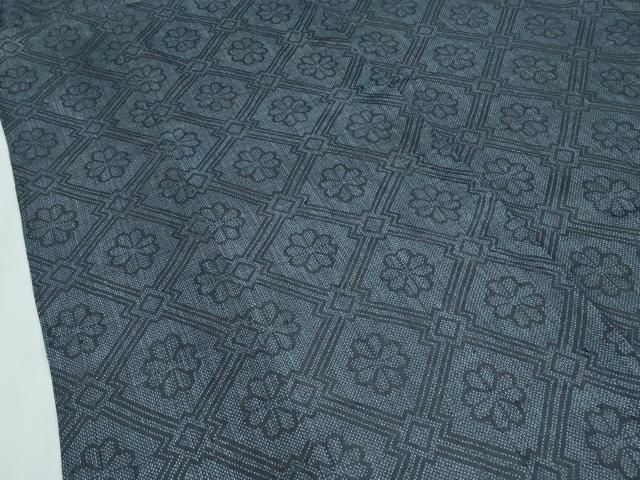 平和屋本店□極上 夏物 重要無形文化財 本場宮古上布 格子草花文 証紙