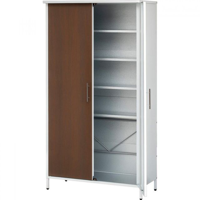 タカショー TAKASHO 美WOOD スリム収納庫L ホワイト×ブラウンウッド A BEW-ST03NW 屋外 両開き 物置 ストッカー