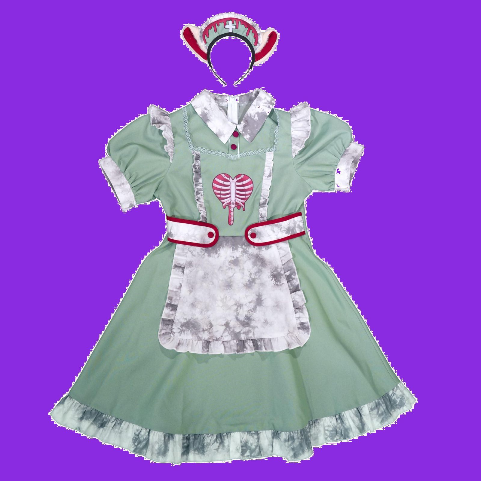【特価商品】[クリアストーン] ネオゾンビ コスプレ ハロウィン ドラッグナースキャット レディース グリーン