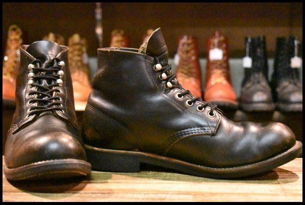 8.5D 旧羽タグ 93年10月刻印 レッドウィング 8153 アイリッシュセッター 黒 ブラッククローム 編み上げ ブーツ redwing HOPESMORE FJ192