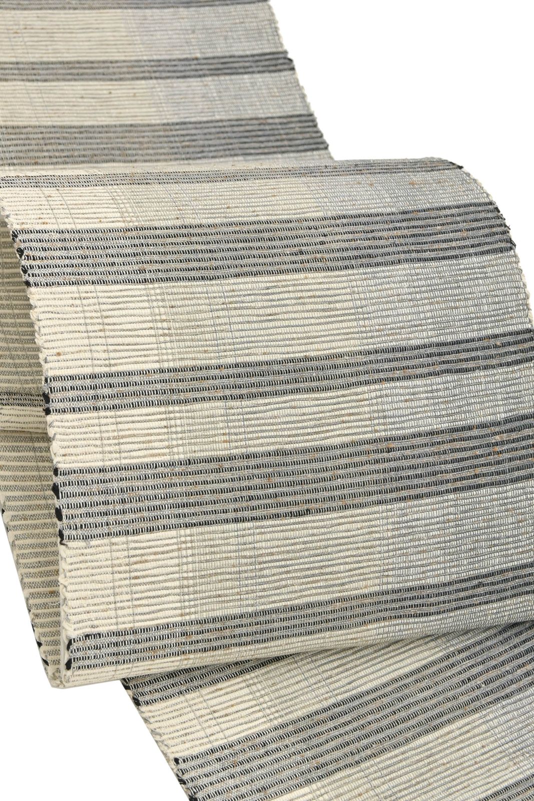 八寸名古屋帯】工芸裂織紬｜ぜんまい紬｜お仕立て上がり｜中古美品