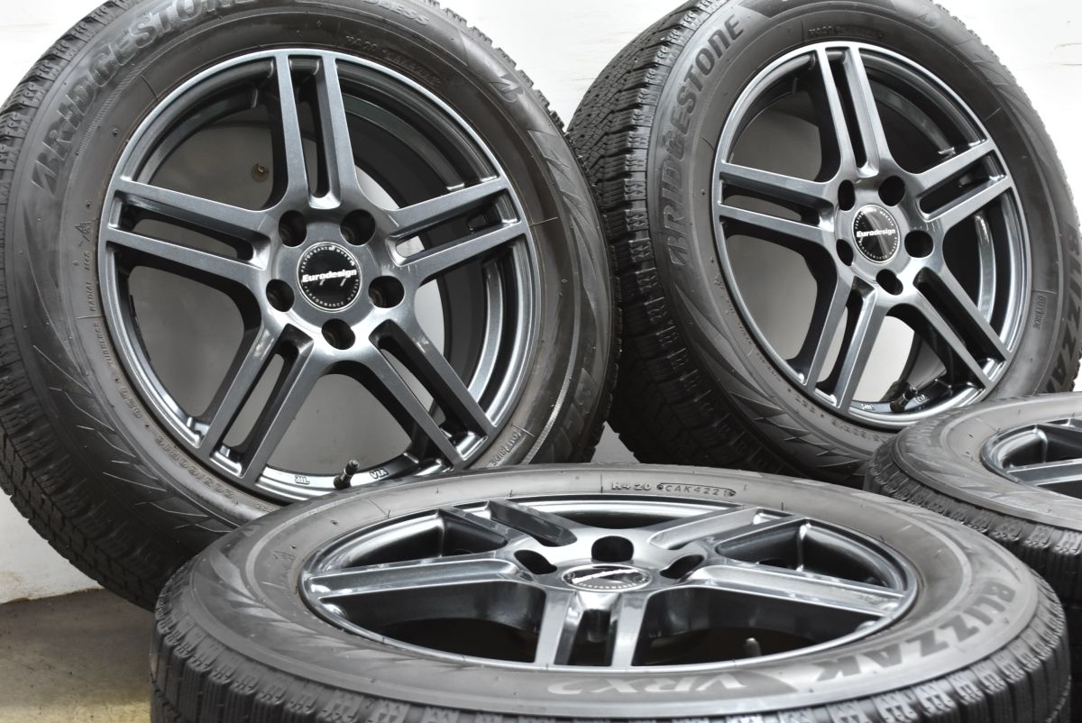 程度良好品 ユーロデザイン 16in 46 PCD112 ブリヂストン ブリザック VRX2 205|60R16 VW ゴルフトゥーラン T-Roc 交換用 可