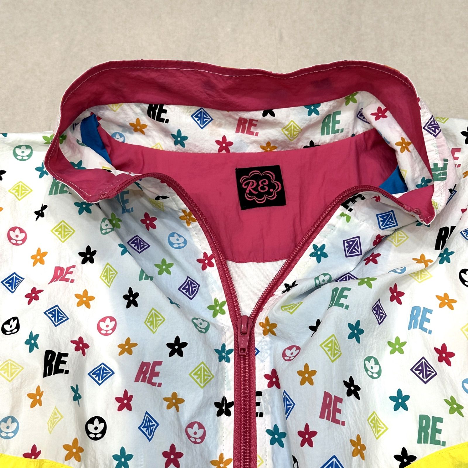美品】仲里依紗 re. モノグラム ナイロンジャケット ピンク