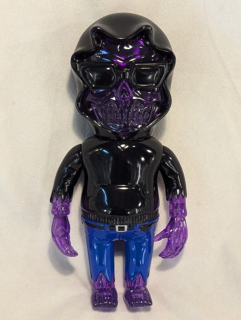 HEAD LOCK STUDIO KNUCKLE'S KUSTOM MONSTERS シニガミメガネMAN クリアパープル成型/青ズボン