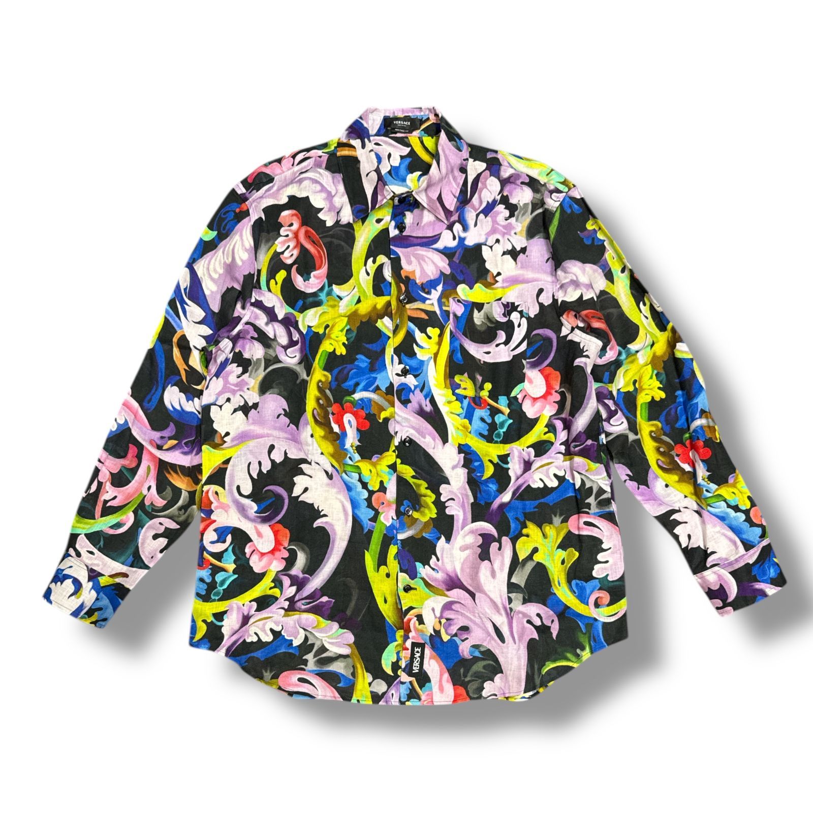 VERSACE HERITAGE FIT 総柄 シャツ 長袖リネンシャツ ヴェルサーチ