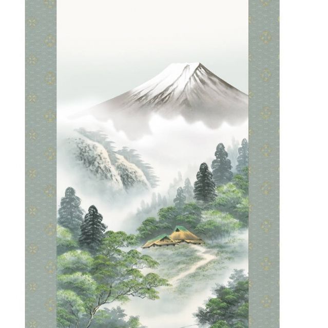 掛け軸　潑墨写清山 謝陽画 掛け軸 潑墨写清山 謝陽画