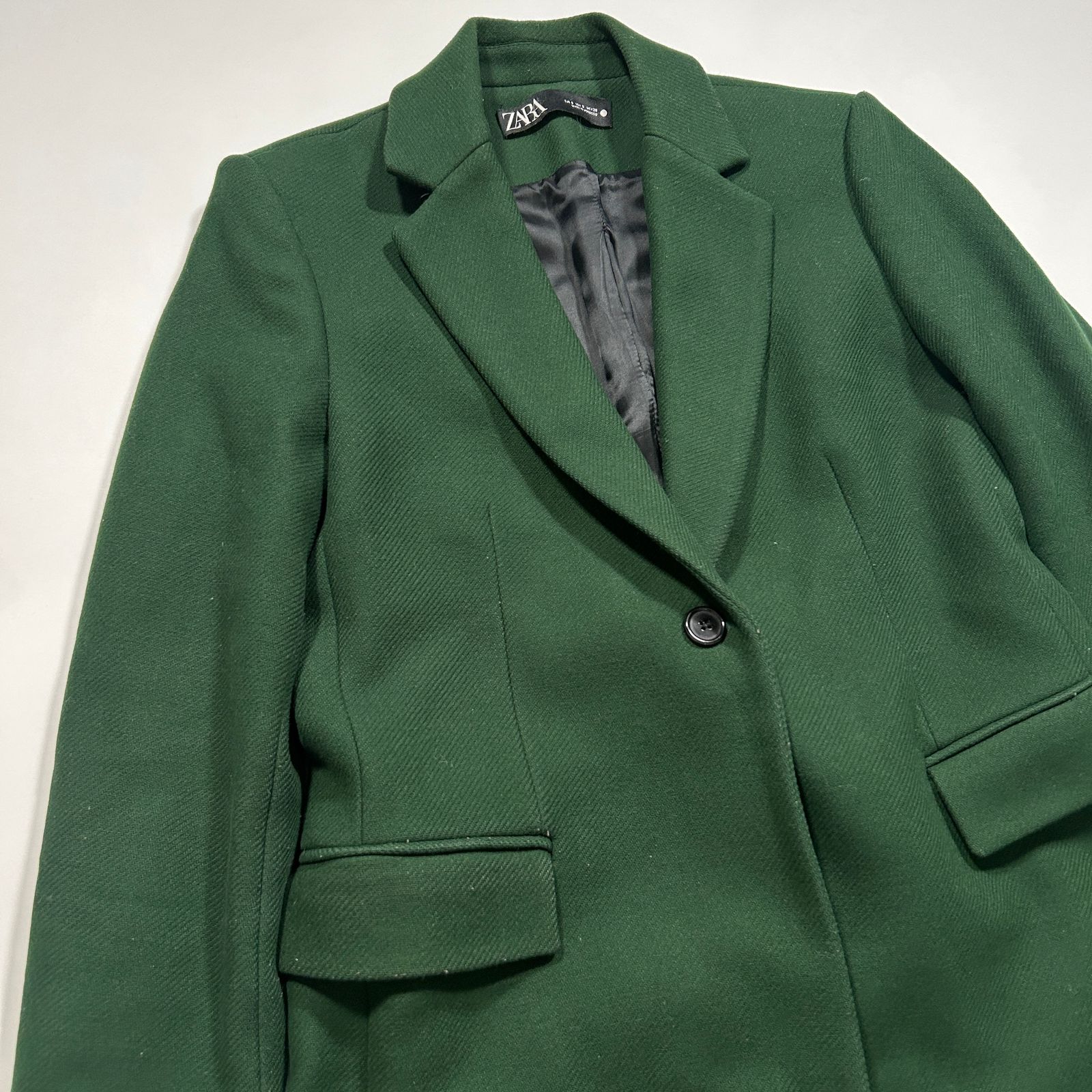 極美品✨ ZARA ザラ MANTECO生地 ロングコート 1ボタン 緑 ZARA MANTECO グリーン ロングコート - メルカリ