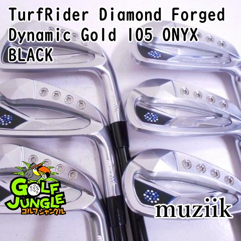 【中古】アイアンセット ムジーク TurfRider Diamond Forged Dynamic Gold 105 ONYX BLACK S200 24 アイアンセット セット 地クラブ カスタム スチールシャフト 