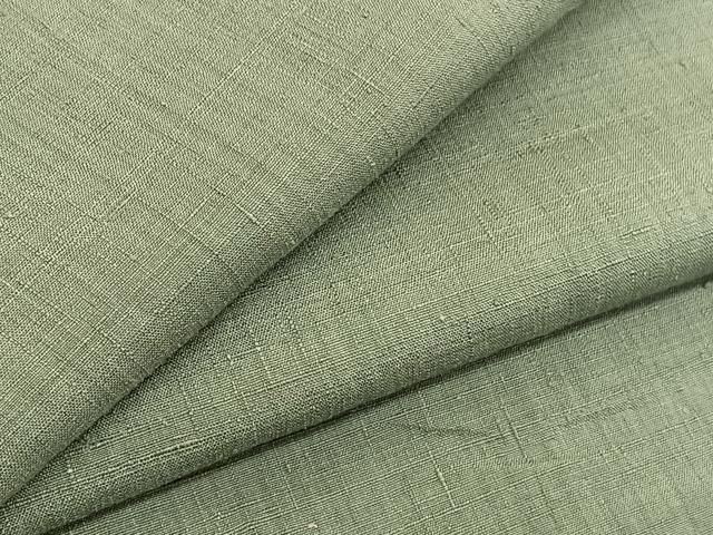 平和屋着物○本場結城紬 重要無形文化財 色無地 麹塵色 正絹 逸品 未  