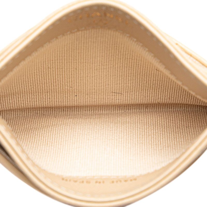 シャネル ココマーク マトラッセ カードケース パスケース ベージュ  