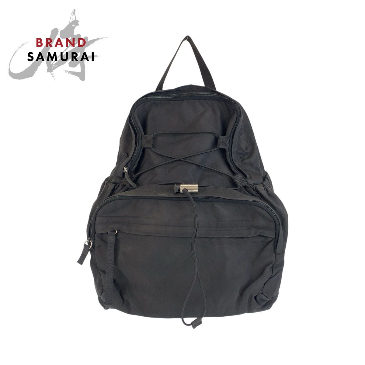 PRADA プラダ テスート 三角ロゴプレート ブラック 黒 シルバー金具 