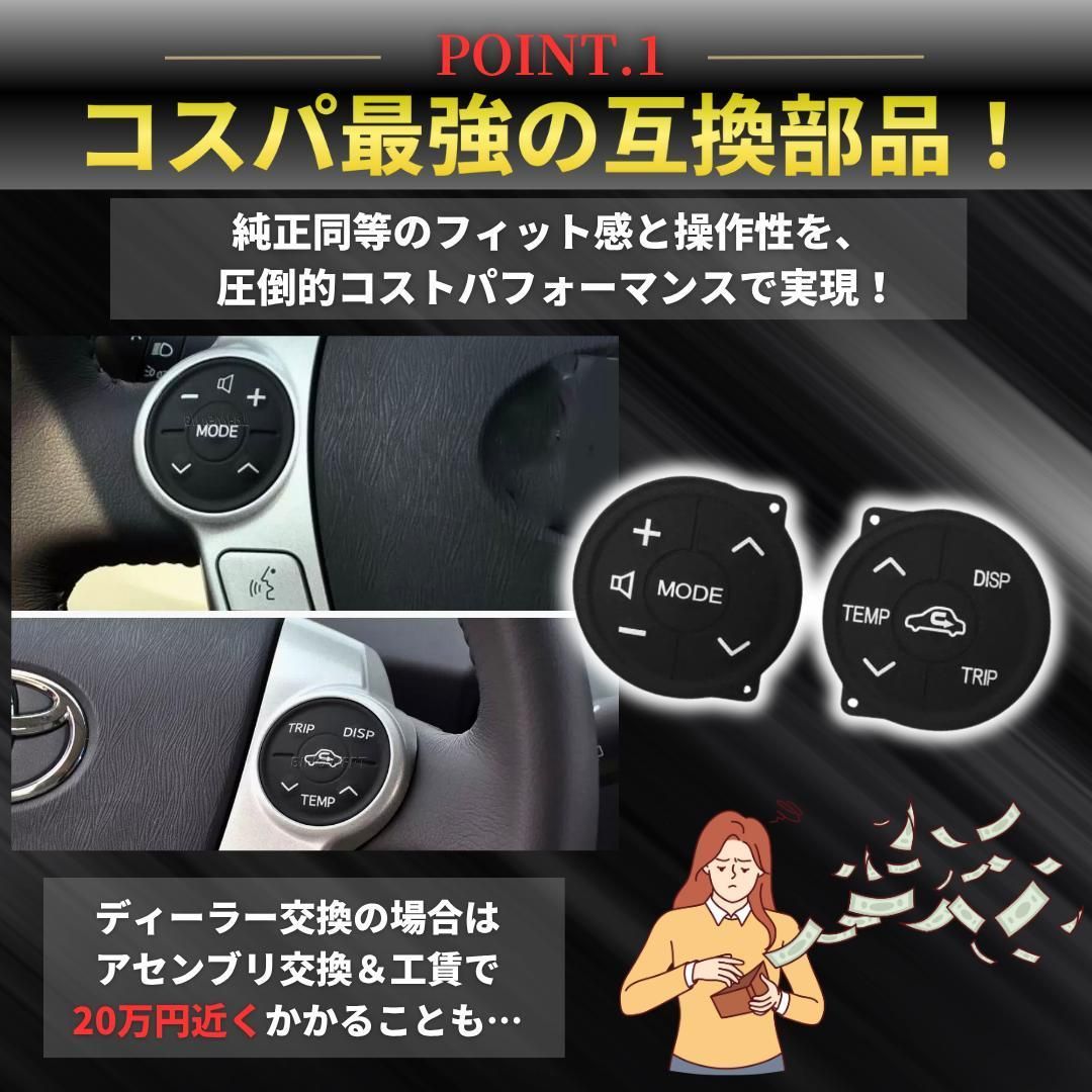 プリウス30後期 アクア プリウスα ステアリングスイッチ左右セット