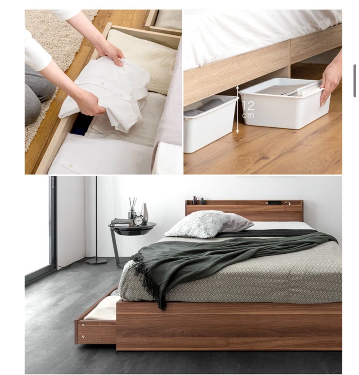 Francfranc フランフラン セミダブルベッド マットレス付 フランフラン