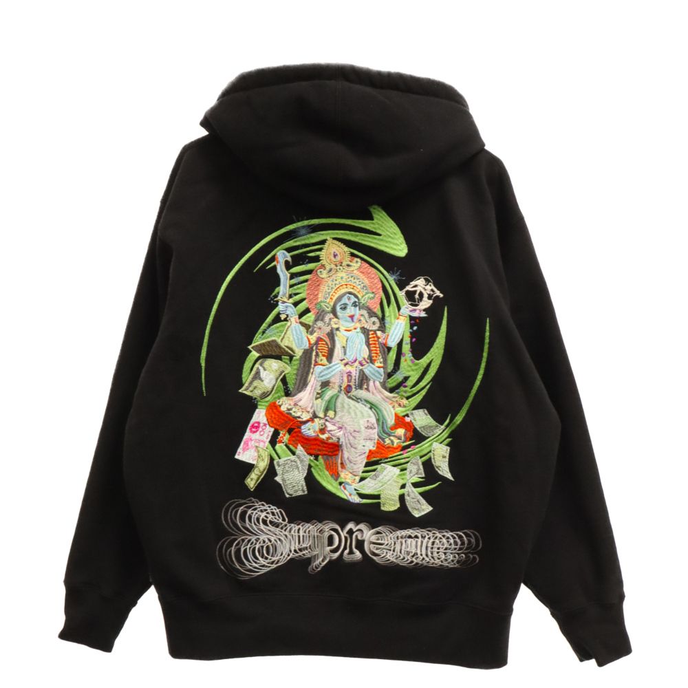 SUPREME (シュプリーム) 22AW Lakshmi Zip Up Hooded Sweatshirt バック刺繍ジップアッププルオーバーパーカー  フーディ ブラック - メルカリ