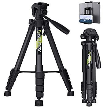 Endurax 三脚 スマホ三脚 ビデオ カメラ三脚 全高168cm アルミ製 4段階伸縮 360°回転三脚 iphone Android 対応 収納袋