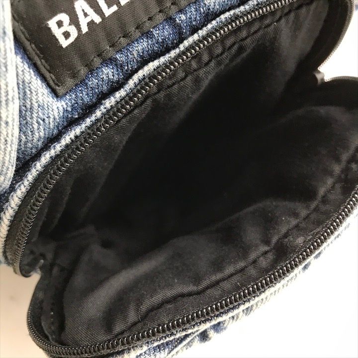 美品 BALENCIAGA バレンシアガ エクスプローラー デニム 斜め掛け