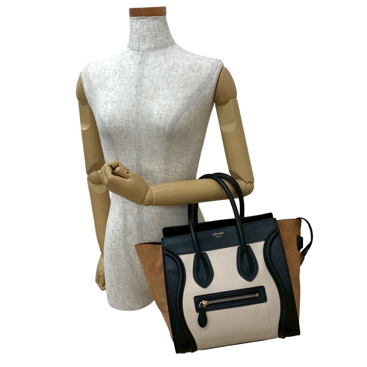 セリーヌ　ラゲージ　スウェード　レザー 極 美品 CELINE セリーヌ ラゲージ マイクロショッパー