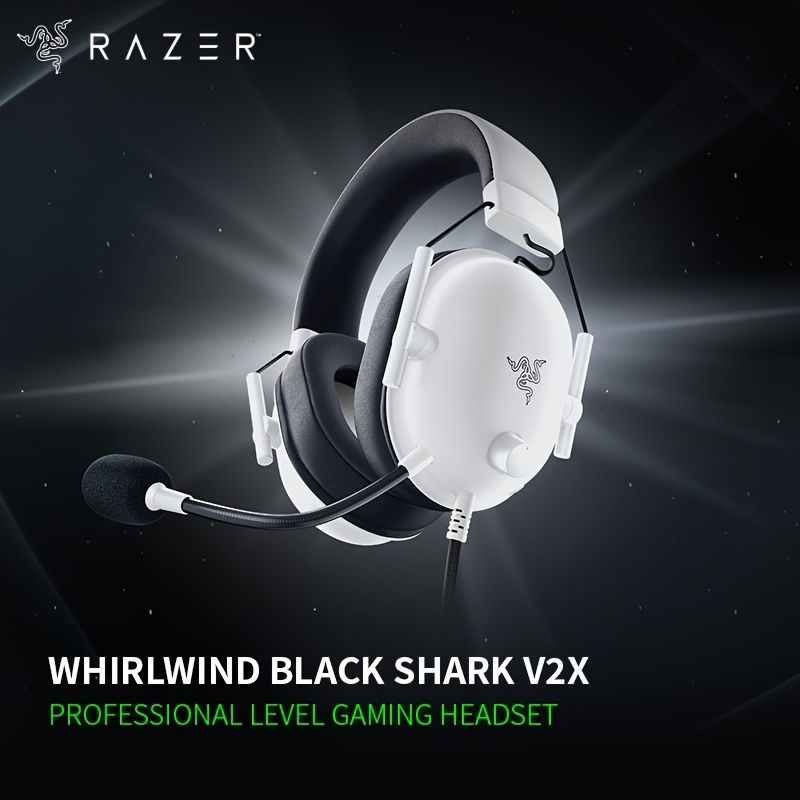Razer Black Shark V2 X ゲーミングヘッドセット ブラック＆ホワイトのヘッドフォンとマイク付き 7.1サラウンドサウンド RAZER