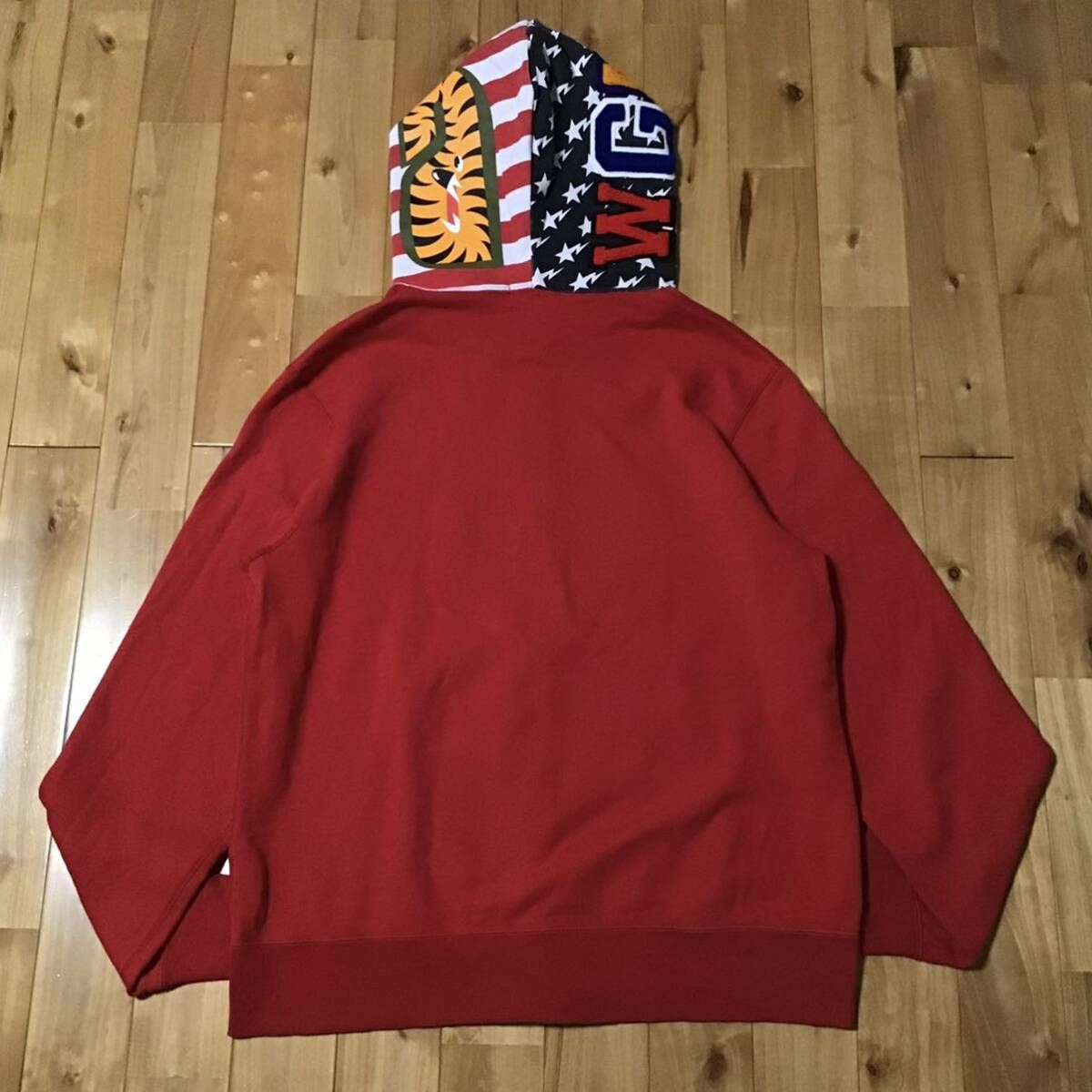 ☆XXL☆ 星条旗 シャーク パーカー American shark full zip hoodie a  