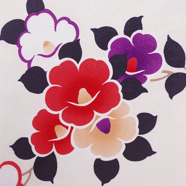 京袋帯 お太鼓 一重太鼓 ピンクホワイト 椿 リバーシブル ポリエステル 仕立て上がり レトロ レディース 帯 着物 20代 30代 40代 50代 kyo-r6-gu1