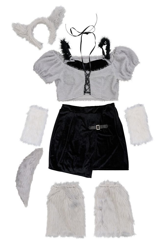 Malymoon アニマルコスプレ衣装 グレー 大人用 狼 ハロウィン コスプレ