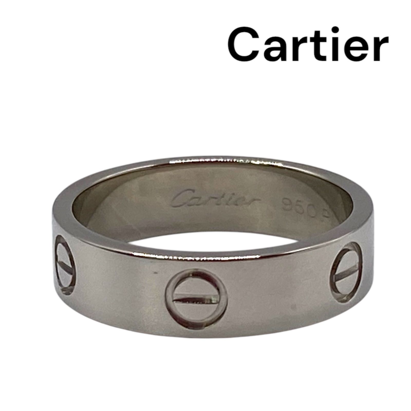 【テレビで話題】 ○美品 17.5号 プラチナ PT950 ラブリング Cartier カルティエ プラチナ