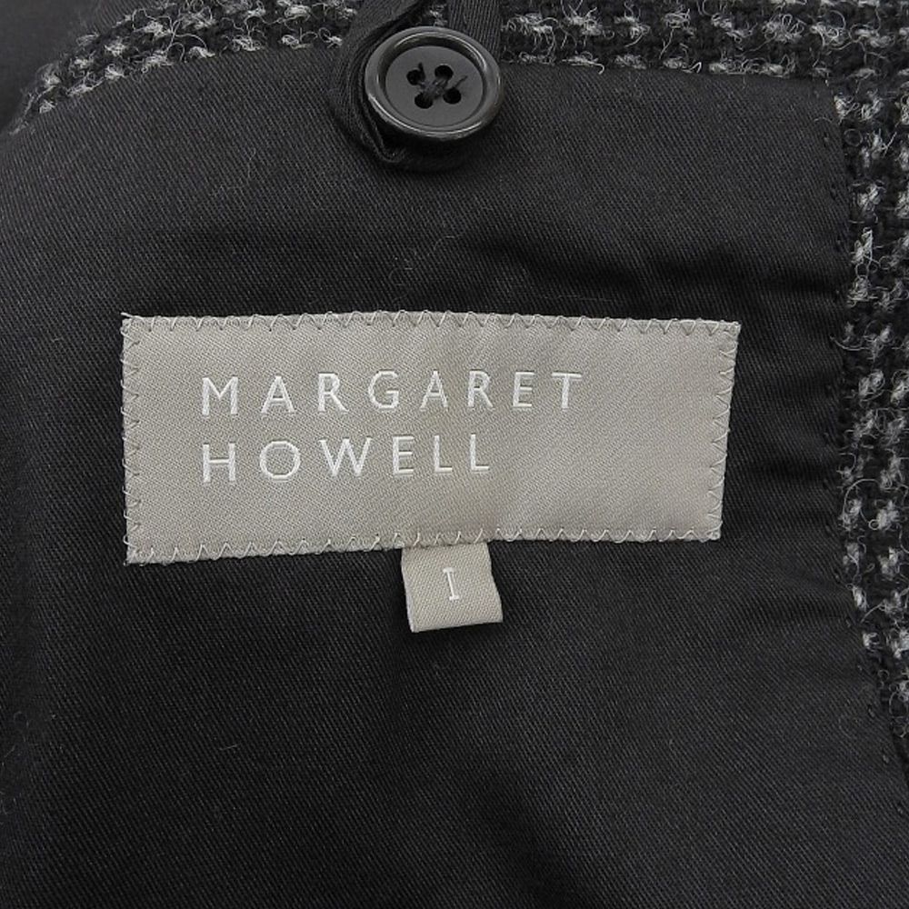 MARGARET HOWELL ハリスツイード コート L ブラック MARGARET HOWELL 新品/21AW マーガレットハウエル xHARRIS