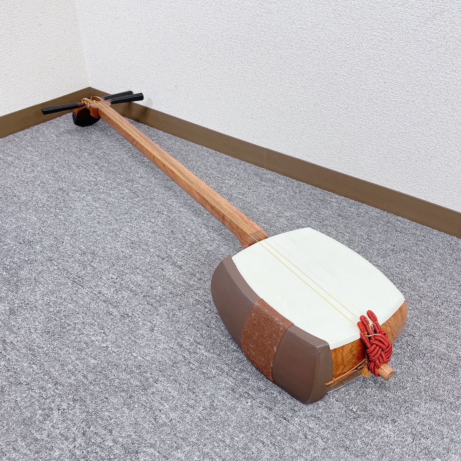 中棹 三味線 花梨 丸打胴 平溝 和楽器