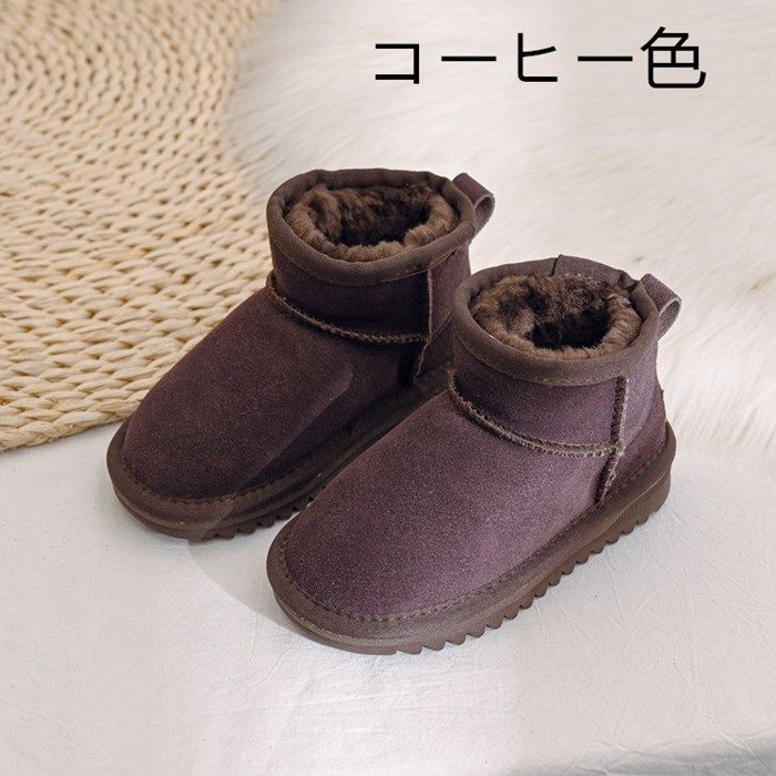子供靴 ムートンブーツ キッズ 裏起毛 女の子 男の子 スノーブーツ 秋冬 シューズ ジュニア ベビー おしゃれ 可愛い ショートブーツ べたんこブーツ 防寒 暖かい キッズブーツ 幼稚園 小学生