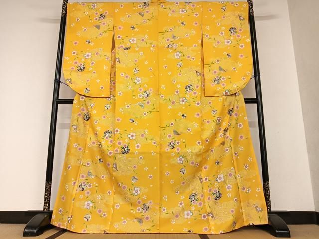 平和屋着物●小振袖　二尺袖　花鈴鞠文　金彩　洗える着物　未使用　AAAW9289zg 平和屋着物○小振袖 二尺袖 花鈴鞠文 金彩 洗える着物 未使用