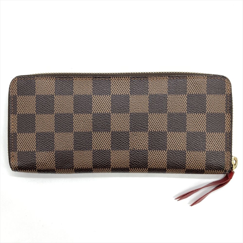 ルイヴィトン LOUIS VUITTON ポルトフォイユ・クレマンス ラウンドファスナー ダミエ エベヌ N60534 ブラウン ゴールド金具 MI5114 レディース