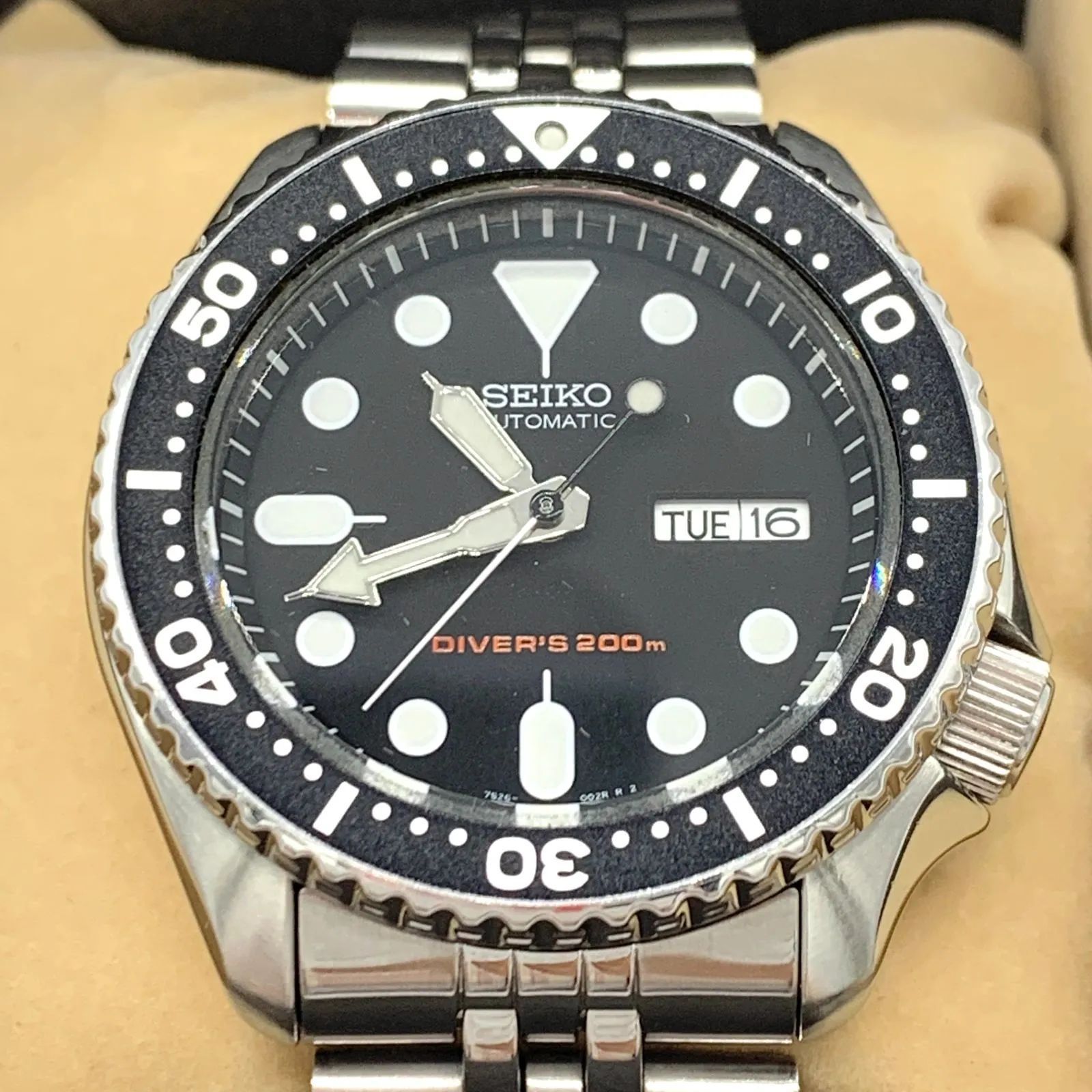 ▼【稼働品】SEIKO/セイコー ブラックボーイ ダイバーズ SS 黒文字盤 自動巻き 腕時計 SKX007 7S26-0020 箱あり 付属品あり  メンズ S65525633150