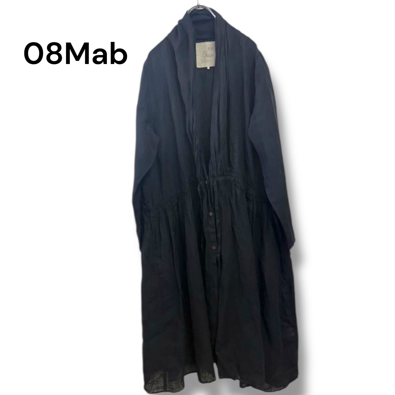 極美品 ナチュラン 08Mab ゼロハチマブ リネン スタンドカラーシャツ