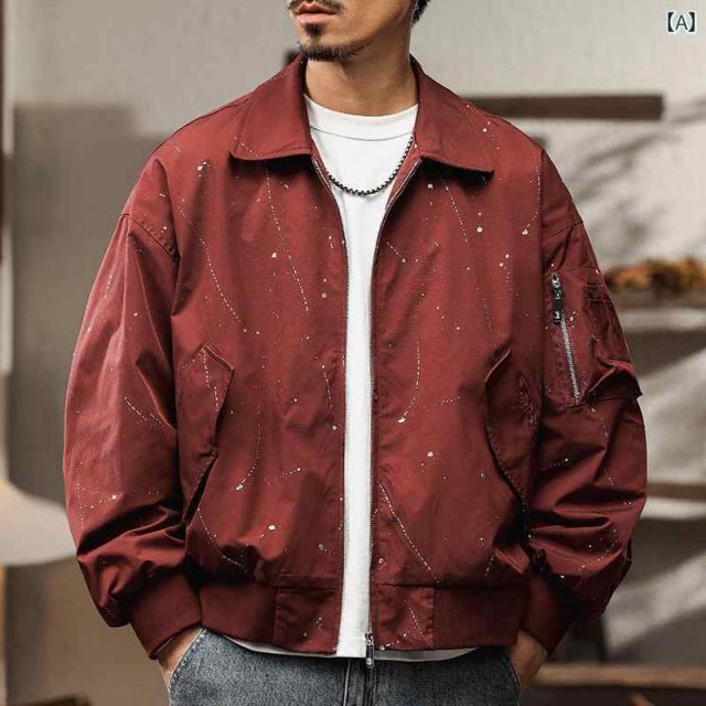 早い者勝ちの限定セール。 メンズ ファッション 服 男性用 オシャレ シンプル 大人 かっこいい ストリート アメリカン ワーク ジャケット 春 スタンド カジュアル 春 秋 フライト ジャケット