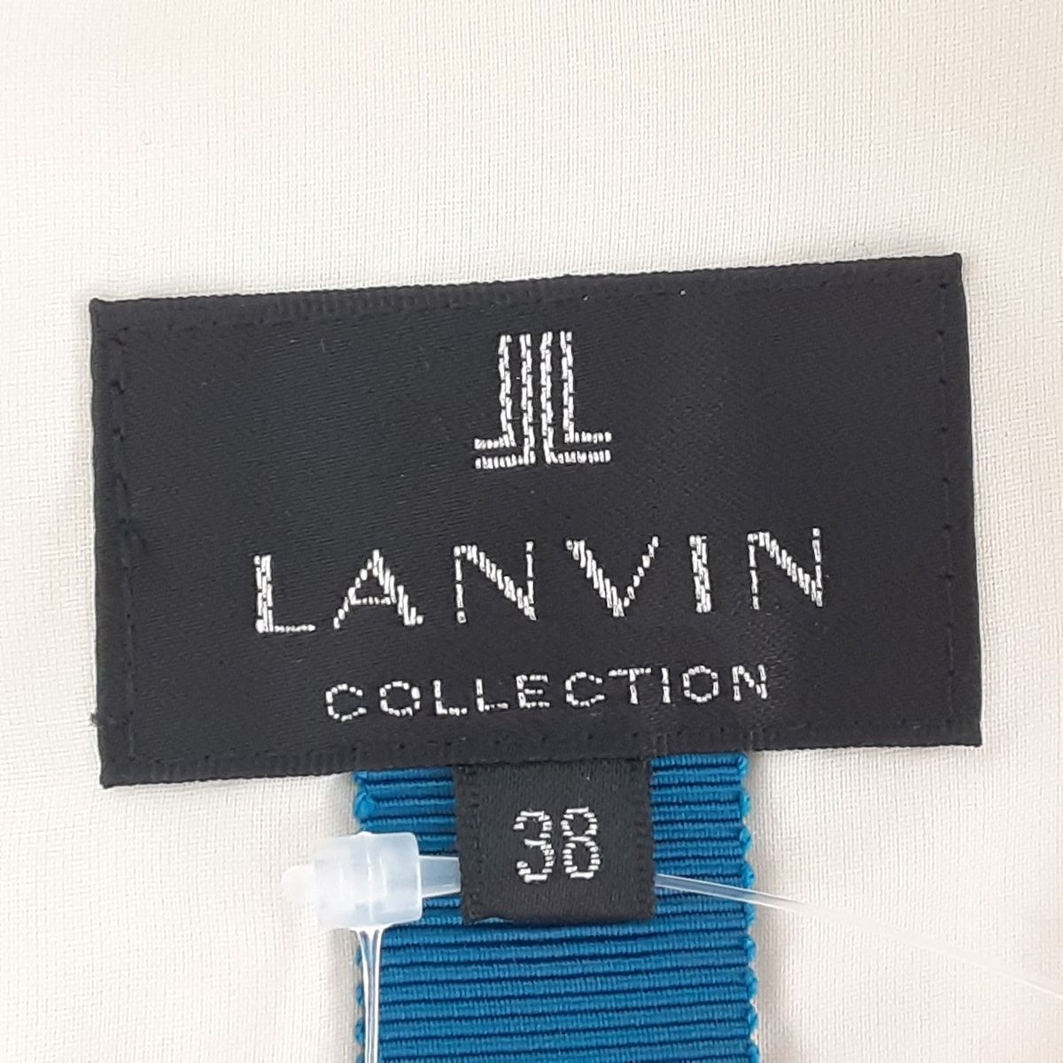 LANVIN COLLECTION(ランバンコレクション) ワンピース サイズ38 M レディース美品  - ベージュ×白 ノースリーブ/ひざ丈/刺繍