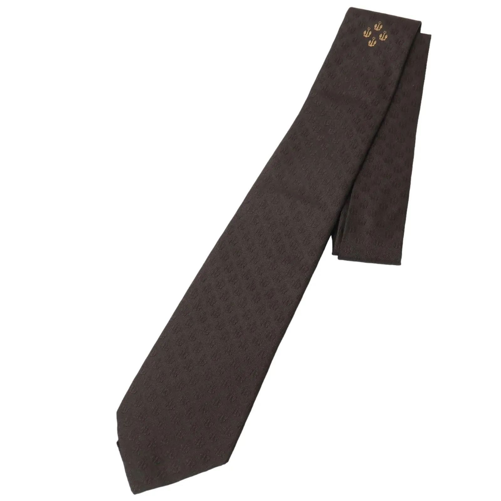 GUCCI グッチ メンズ ネクタイ ナロータイ クレスタ紋章 織柄 刺繍織柄 ブラック 黒