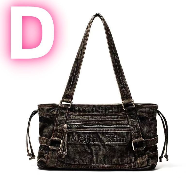 韓国 Matin Kim マーティンキム LOGO WASHED DENIM DUFFEL BAG